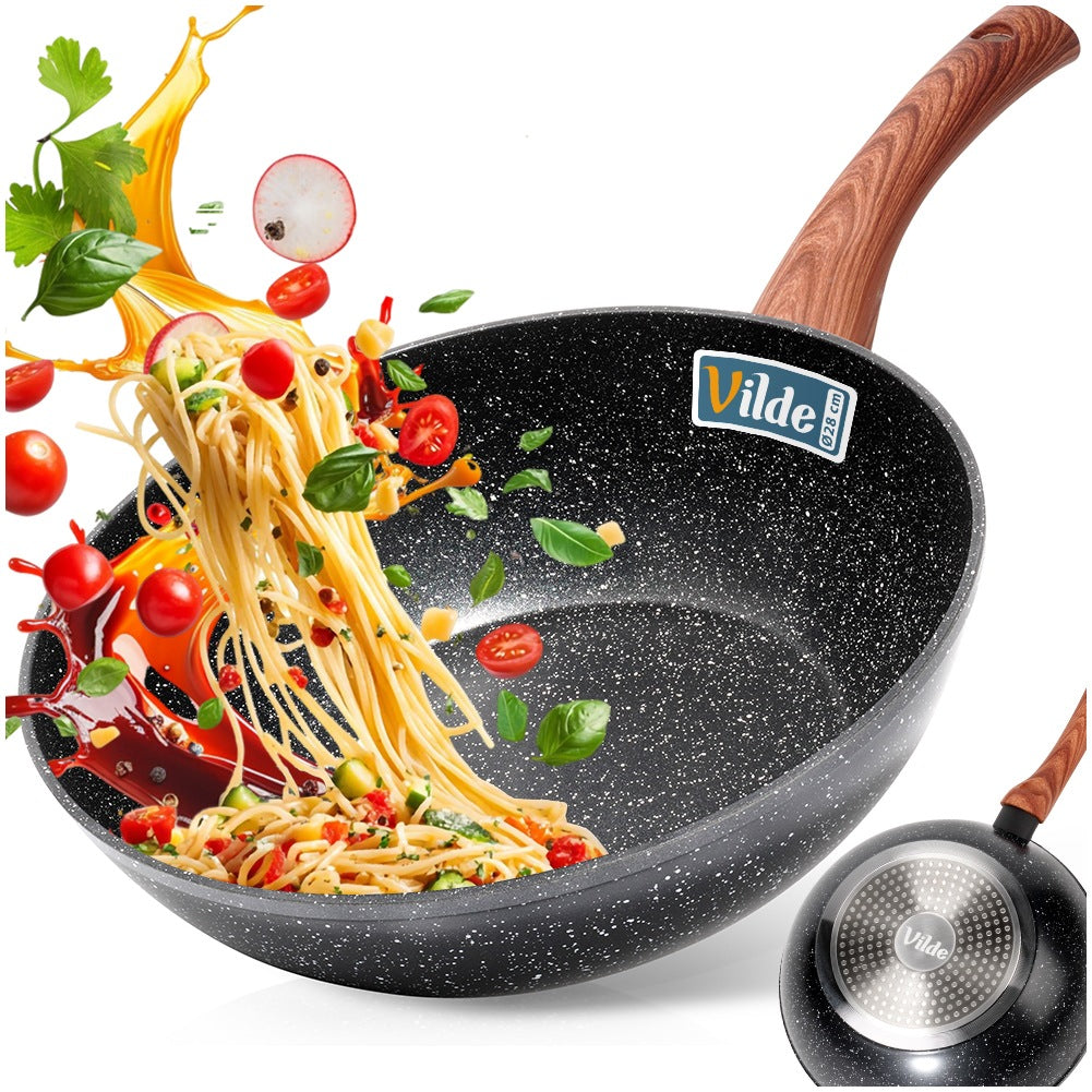 Granite wok pan BLACK&WOOD 28 cm