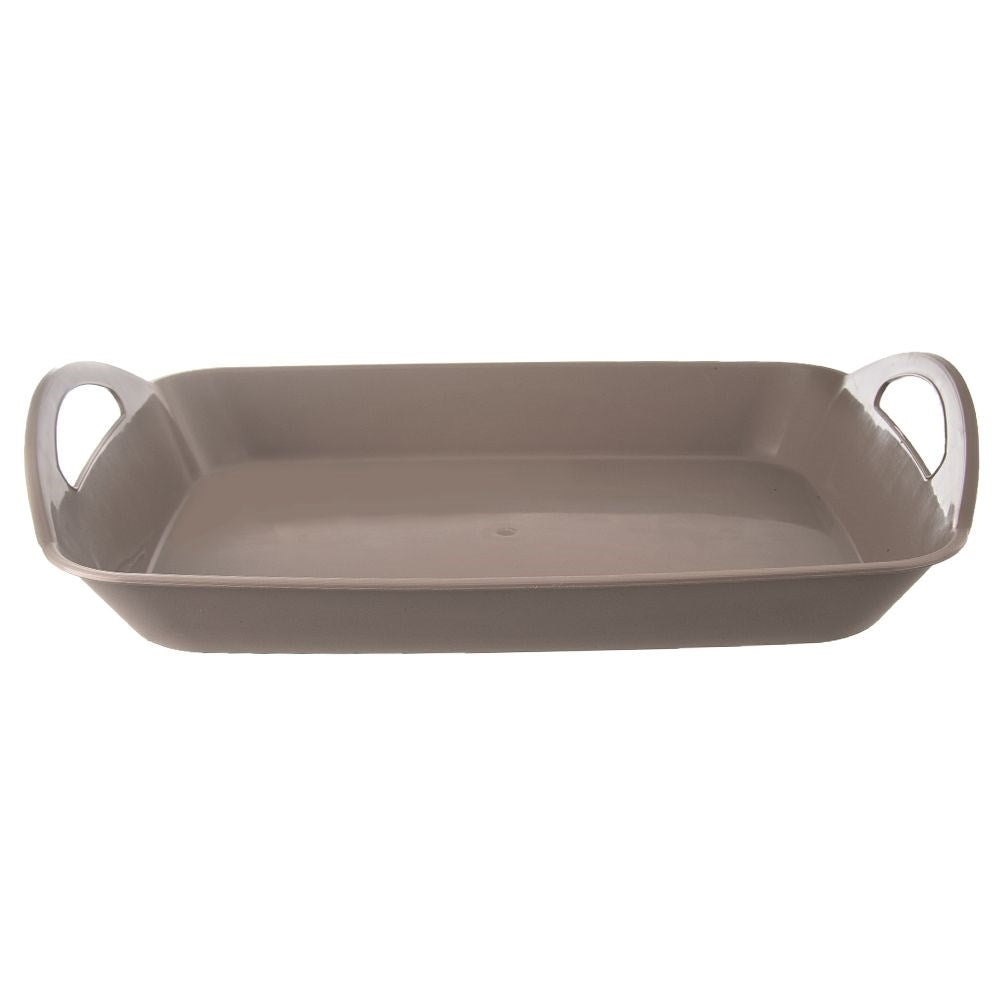 Gray serving tray with handles 43.5x31.5x9 cm