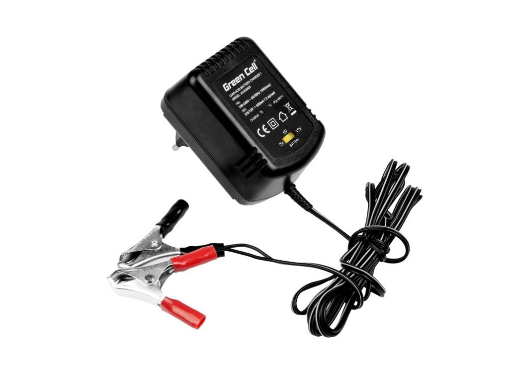 Green Cell Battery Charger for AGM, Gel and Lead Acid 2V / 6V / 12V (0.6A)