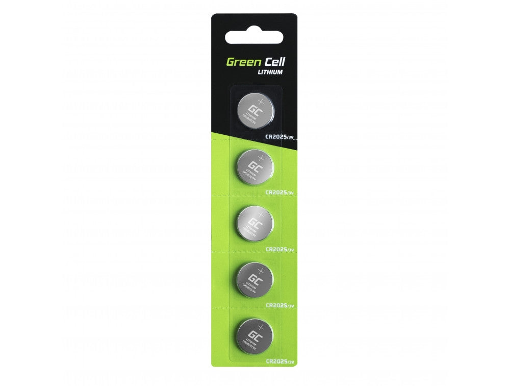 Green Cell CR2025 Batteries 160mAh, 3V, 5-pack