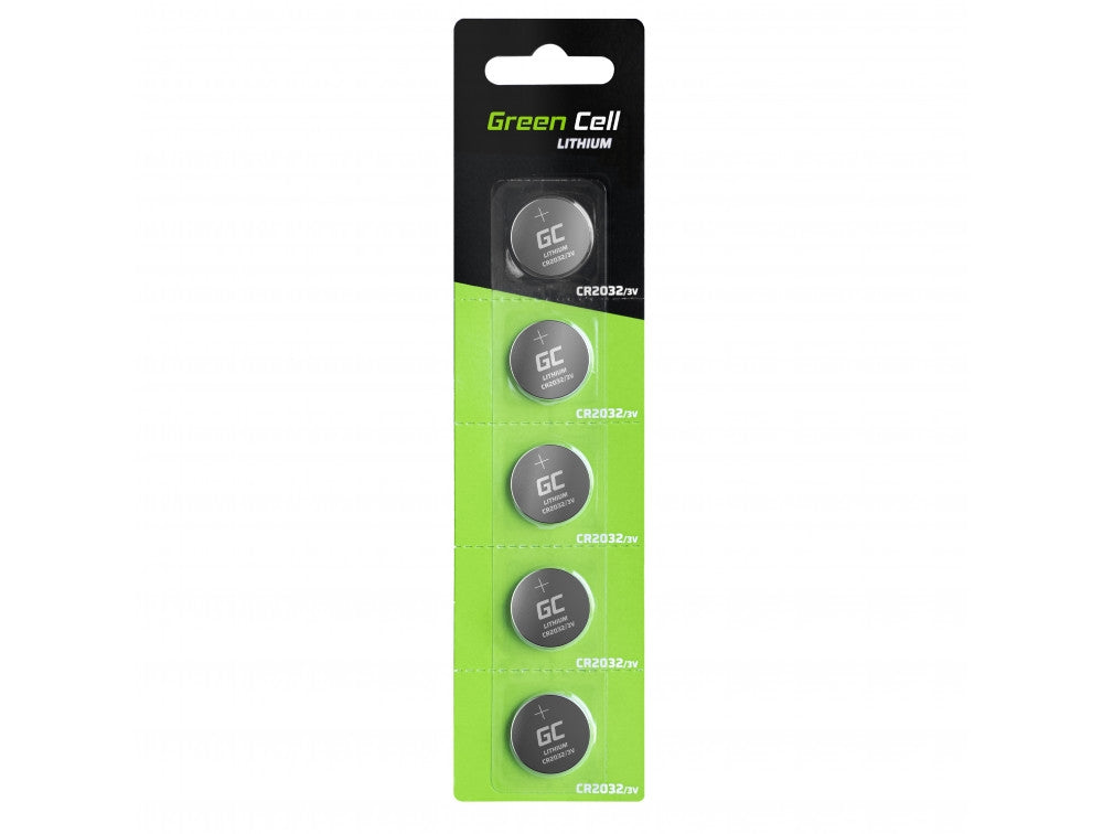 Green Cell CR2032 Batteries 220mAh, 3V, 5-pack