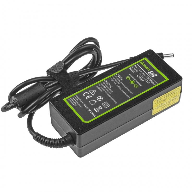 Green Cell Charger for Dell Inspiron, 19.5V 3.34A 65W - Black