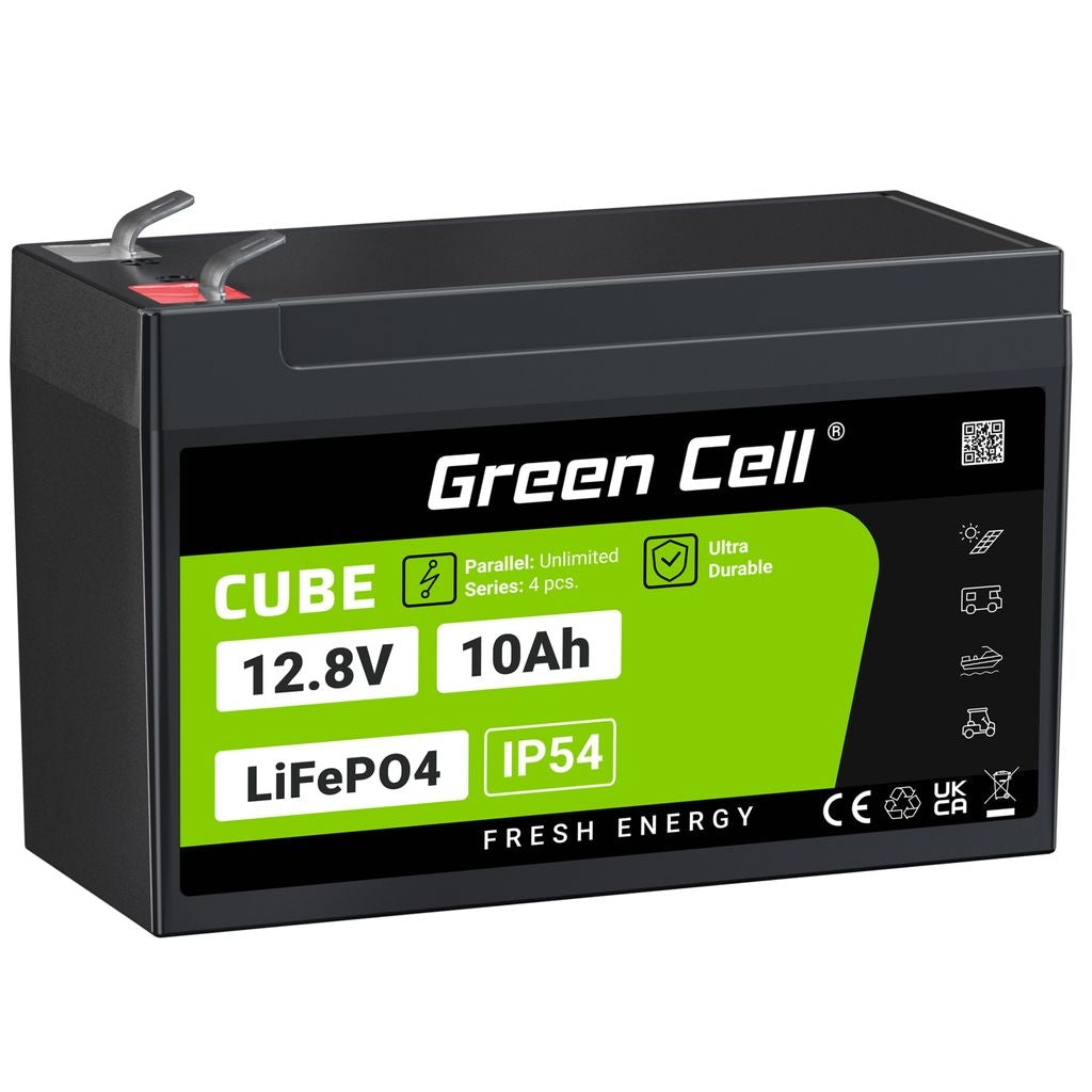 Green Cell Cube Lifepo4 10Ah 12,8V 128Wh litium-järn-fosfatbatteri
