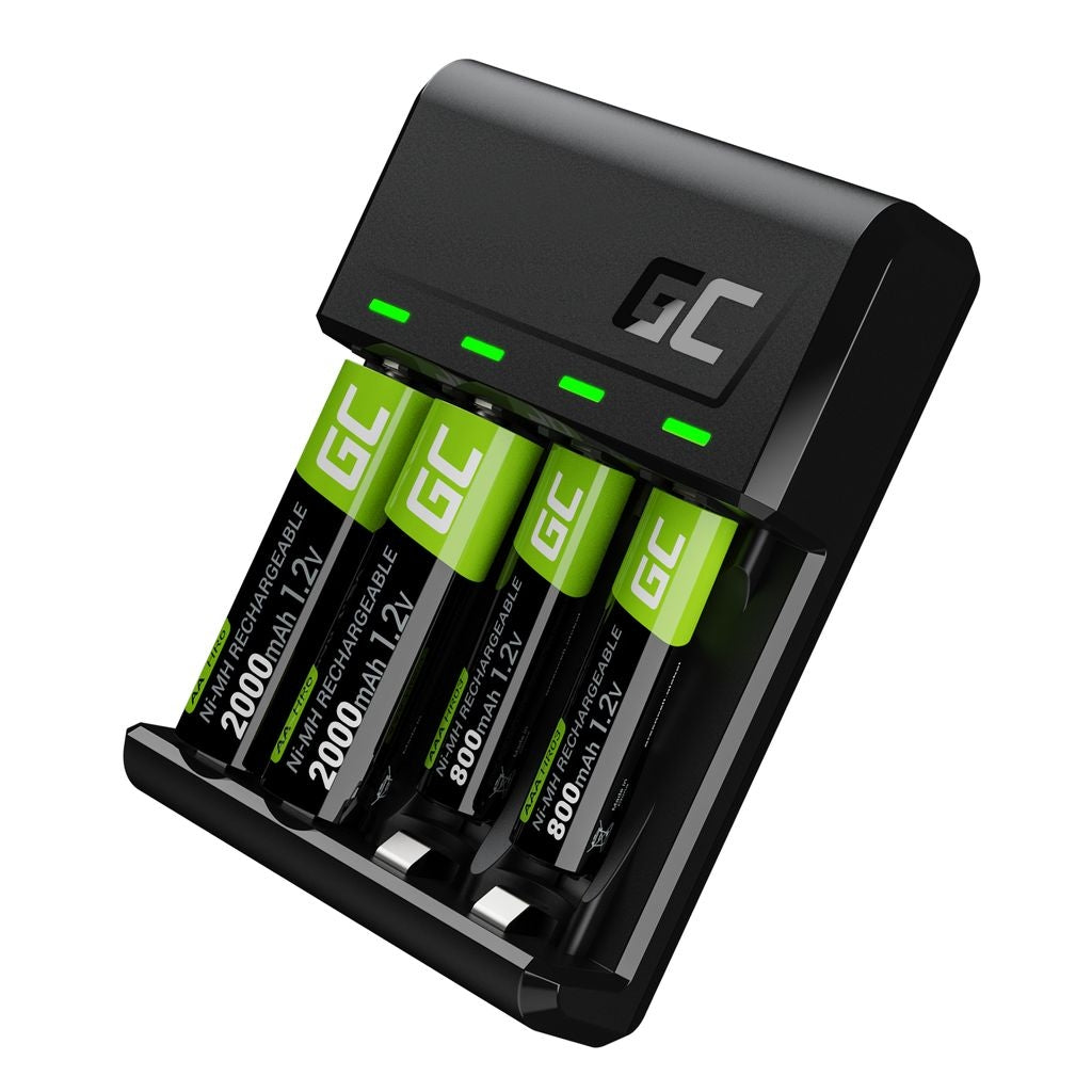 Green Cell GC VitalCharger + 2xAA 2000mAh & 2xAAA 800mAh Batteries