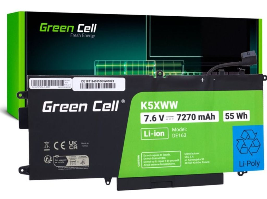 Green Cell K5XWW Laptop Battery for Dell Latitude 7390 2-in-1