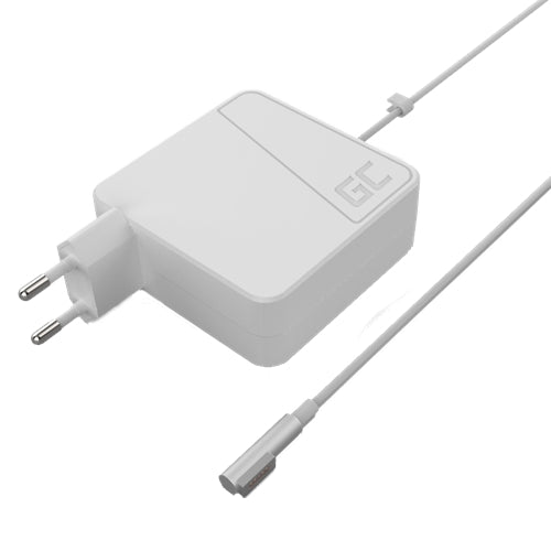 Green Cell MacBook Charger 60W, Magsafe L connector - White