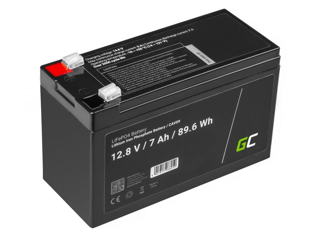 Green Cell battery 12V 12.8V 7Ah for solar cell systems, motorhomes and boats