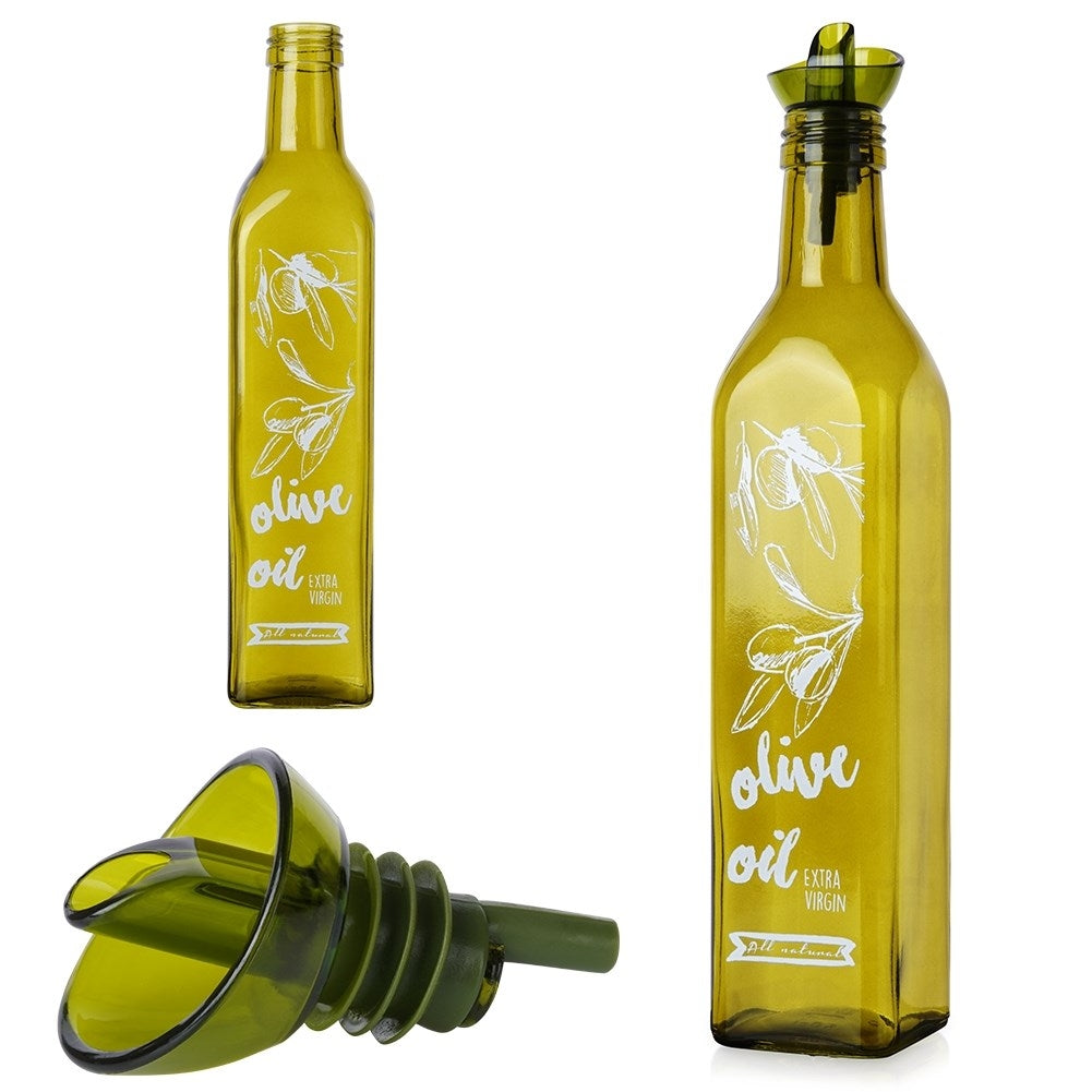 Green Glass Bottle 500ml with Practical Dosage for Olive Oil