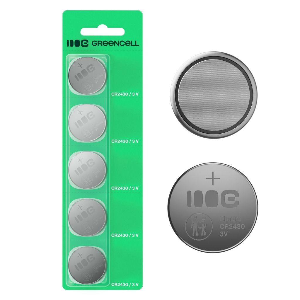 Greencell Litiumknappcellsbatteri Cr2430 3V 290mAh, 5-pack