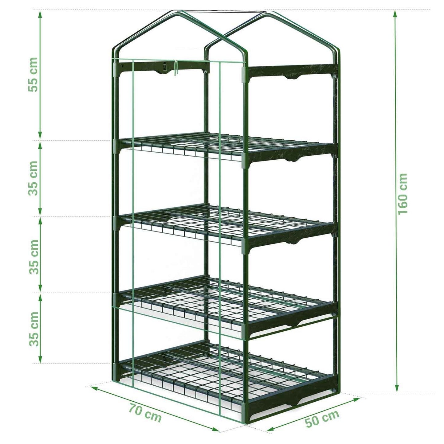 Greenhouse with shelves 70 x 50 x 160 cm Plonos