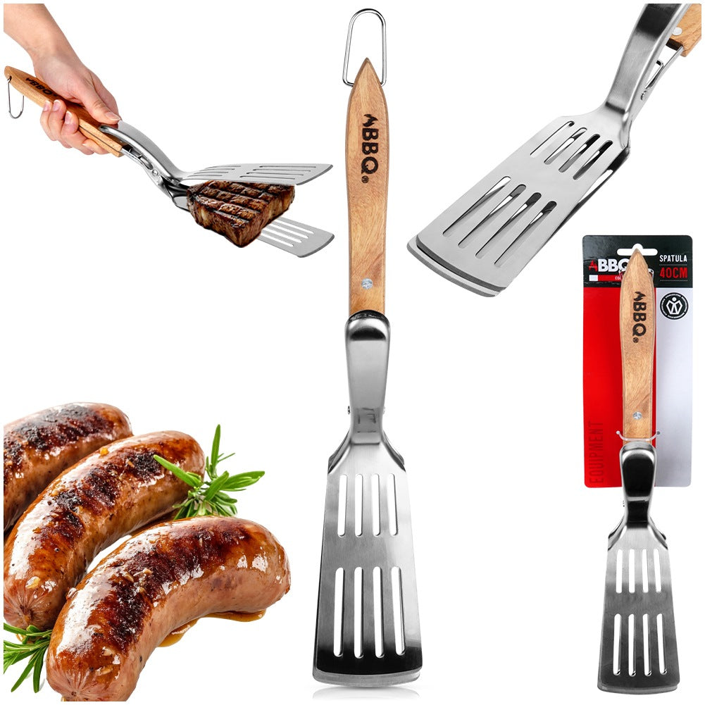 Grill spatula and tongs 2in1 steel 40 cm
