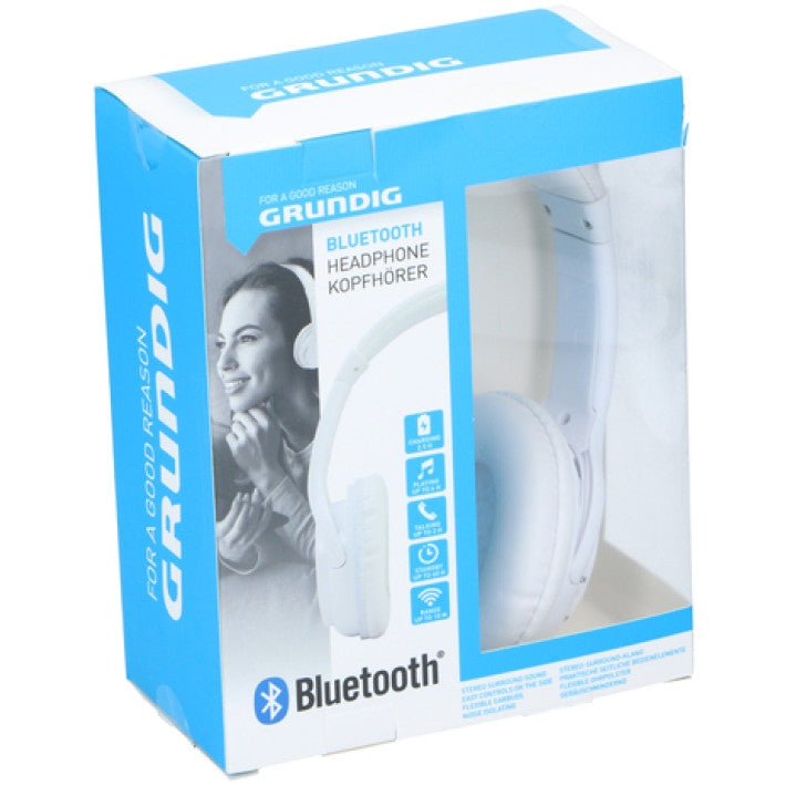 Grundig ED-40080: Bluetooth Stereo Headphones with Noise Isolating Microphone Black
