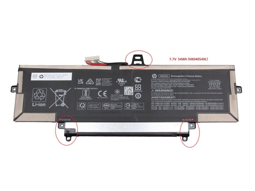 HP 4C laptop battery, 54Wh, 3.54Ah, Li-ion, HK04054XL-PL, HK04XL