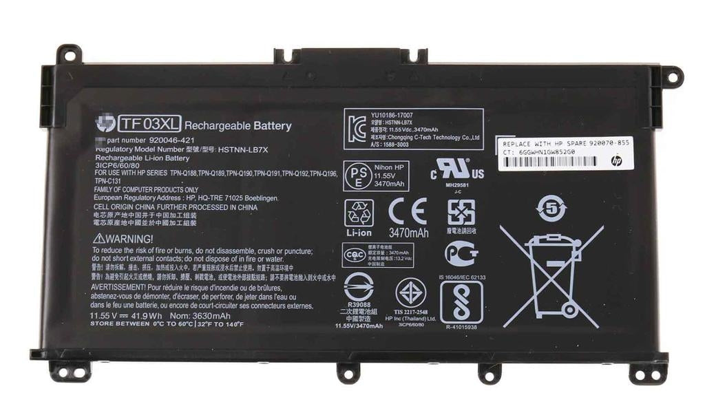 HP Battery 3C 41Whr 3600mAh LI TF