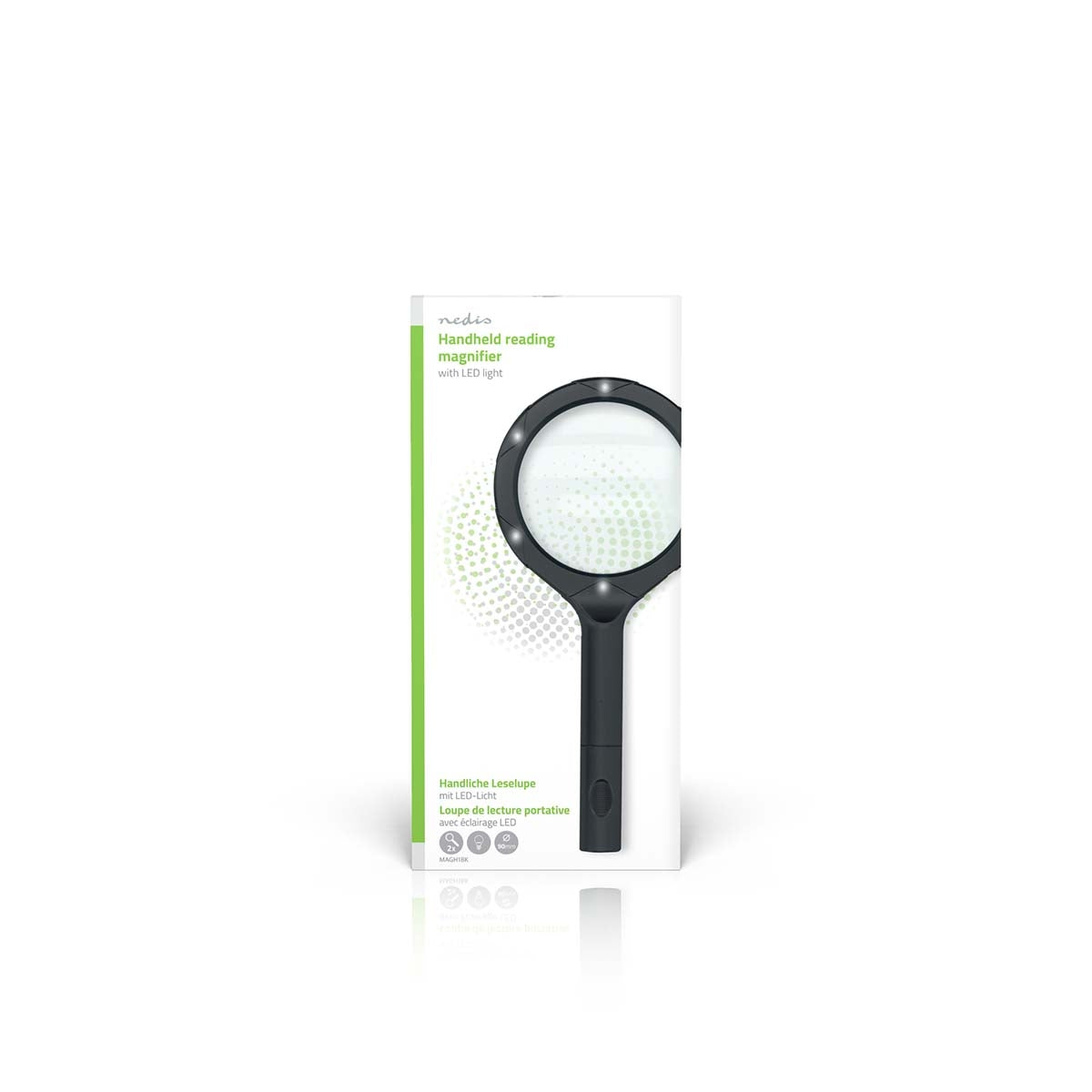 Handheld Magnifier, 4 Diopter Lens, Black