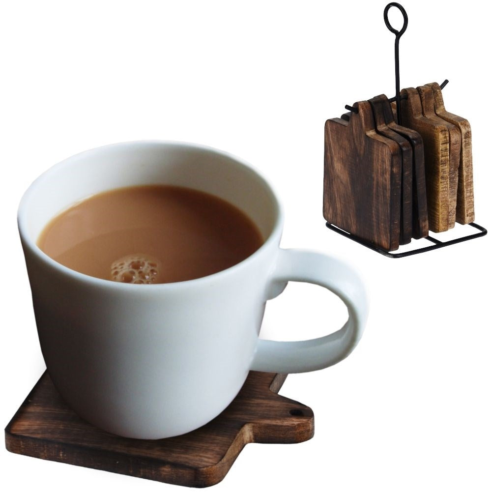 Handmade Wooden Coasters: Set of 6 on Ställ för Heta Kärl