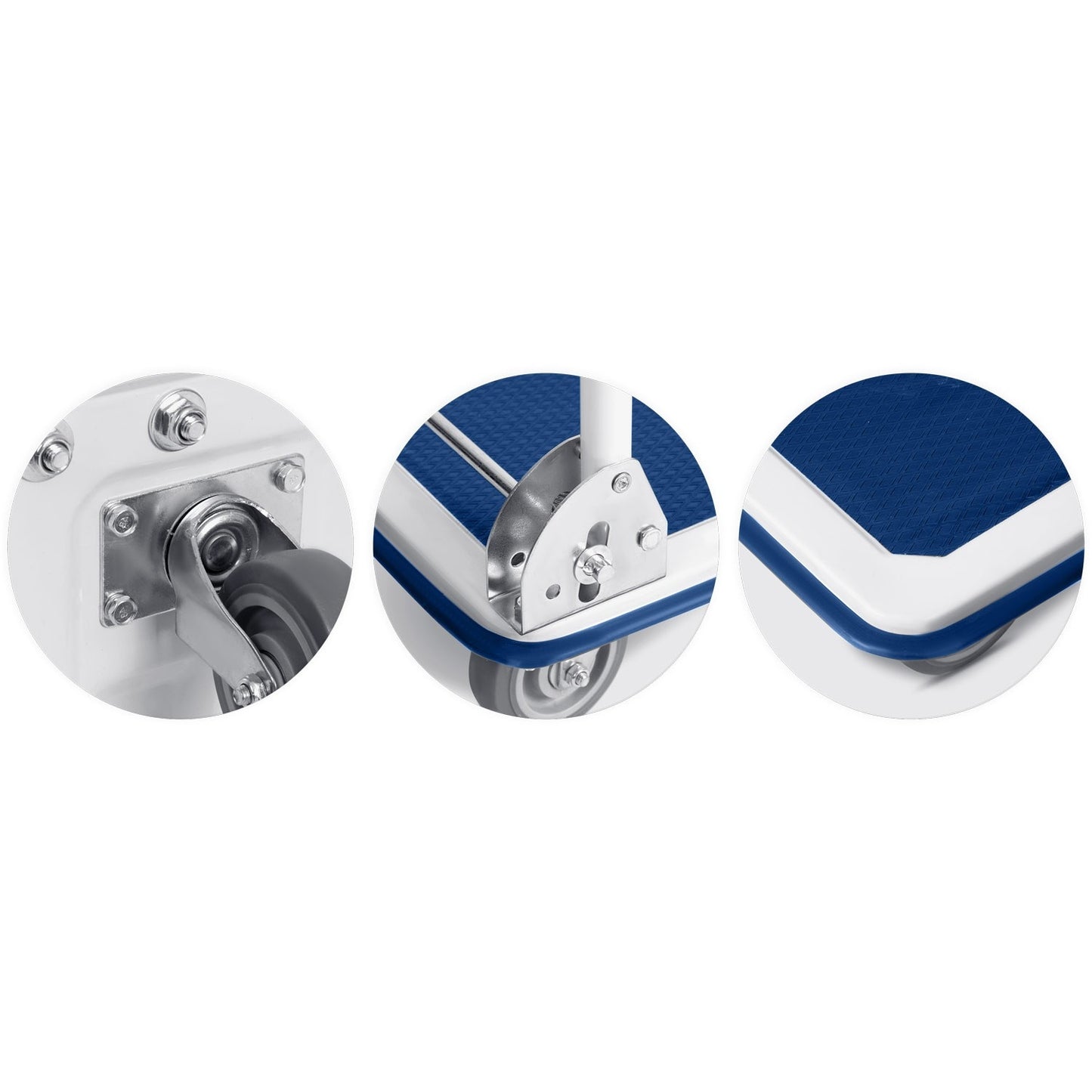 Hand-pulled transport trolley HM-505 white-blue