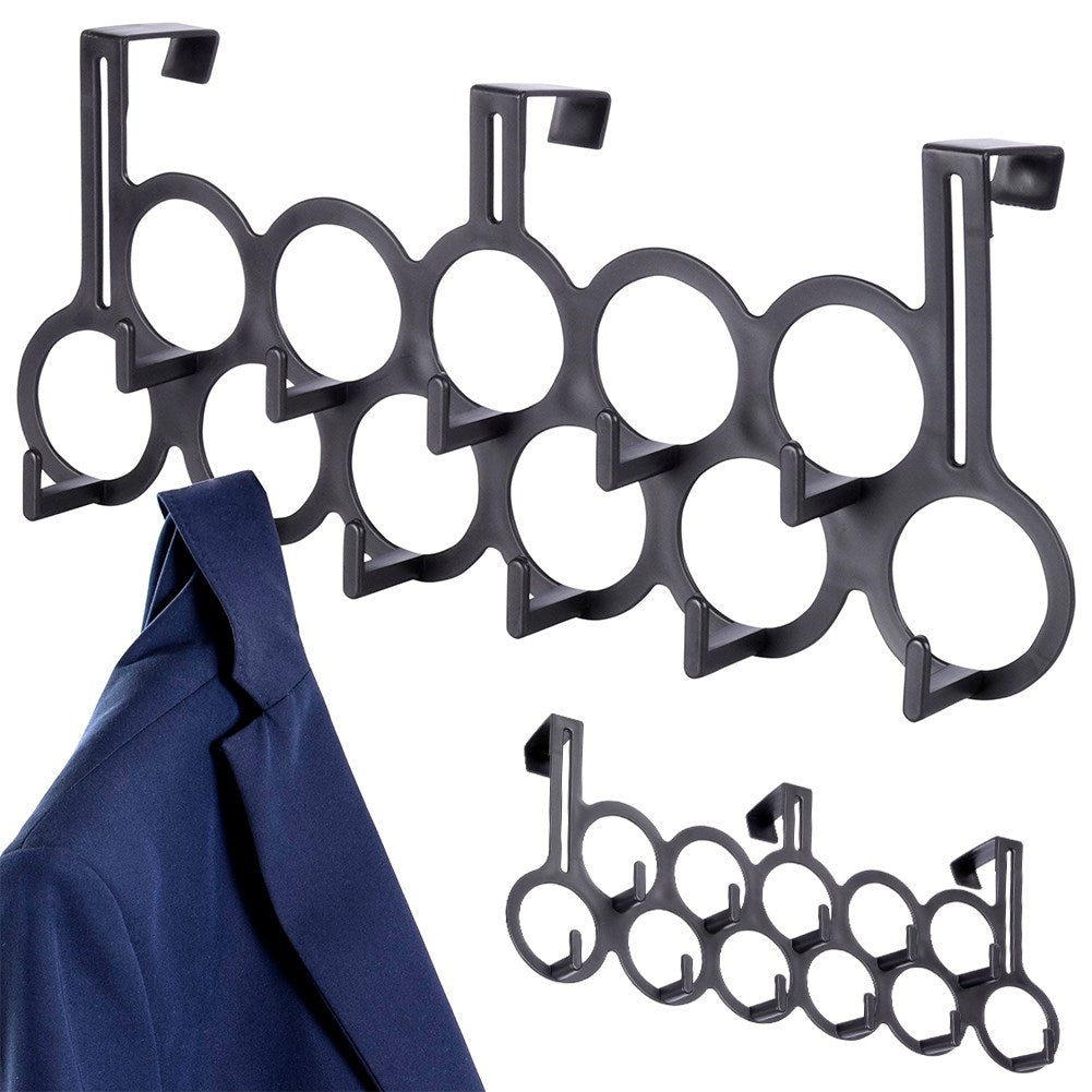 Hanger with 11 hooks for doors in bathroom, hall and bedroom