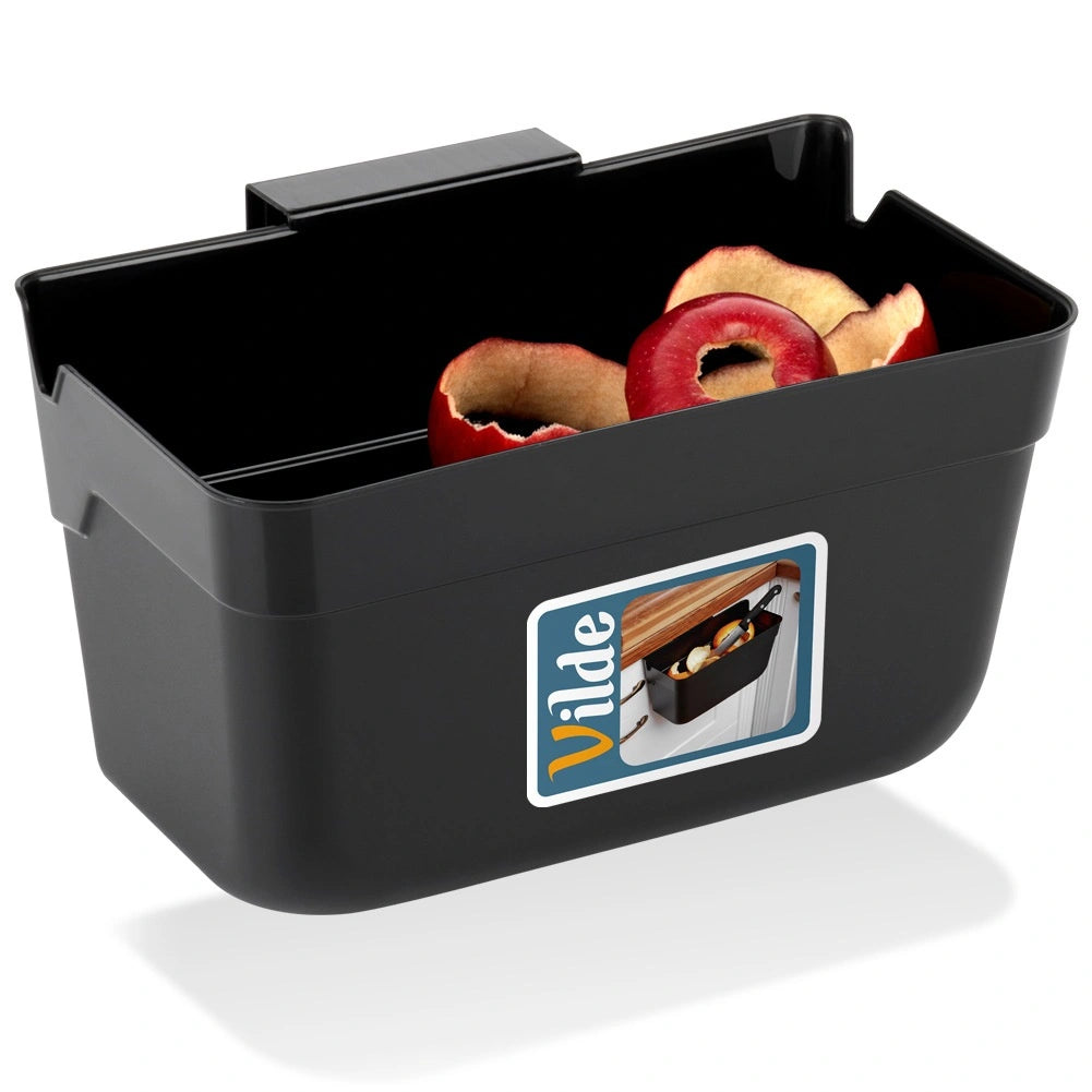 Hanging Trash Can, Black, 2.5L, 22.5x15x13.5 cm