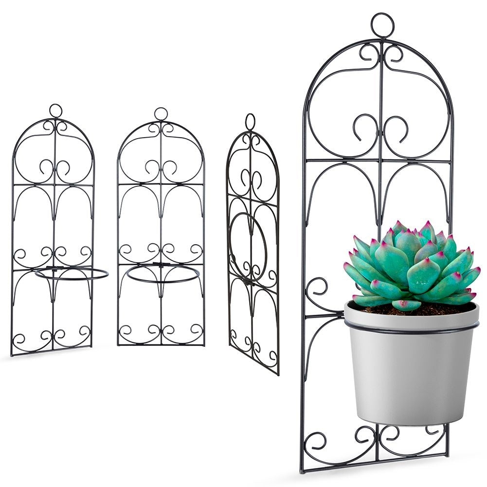 Hanging Wall Pot in Black Metal for One Pot