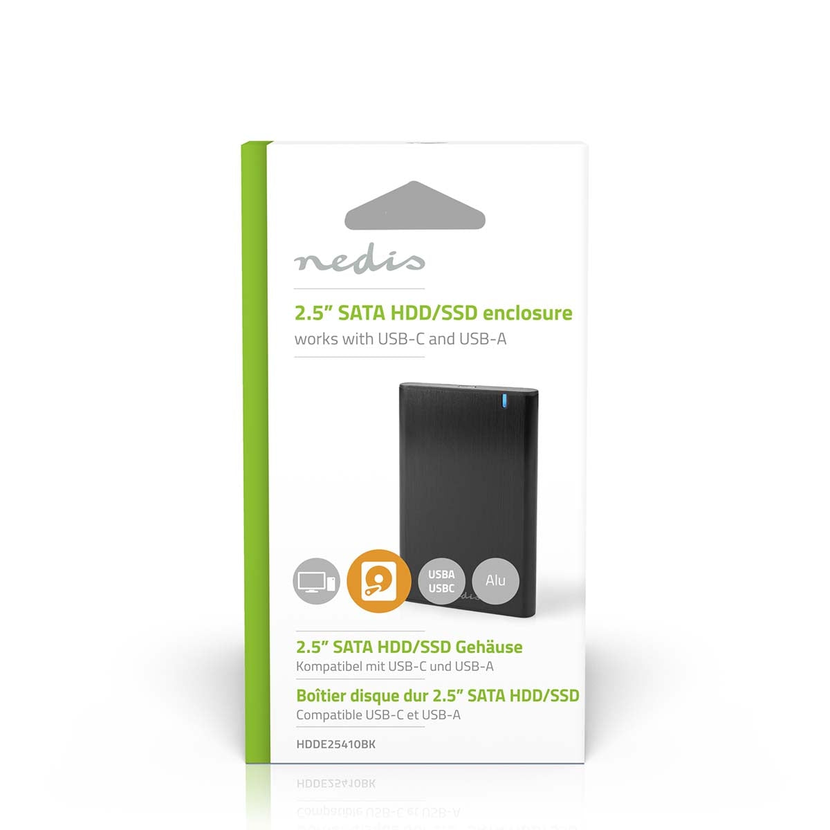 Hard Drive Enclosure | 2.5 " | USB 3.1 Gen1 | USB Type-A / USB Type-C™ | Notebook / PC | Aluminum