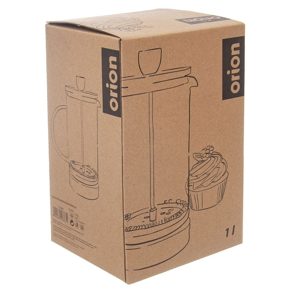 Heat-resistant coffee press pot with steel piston for coffee and tea