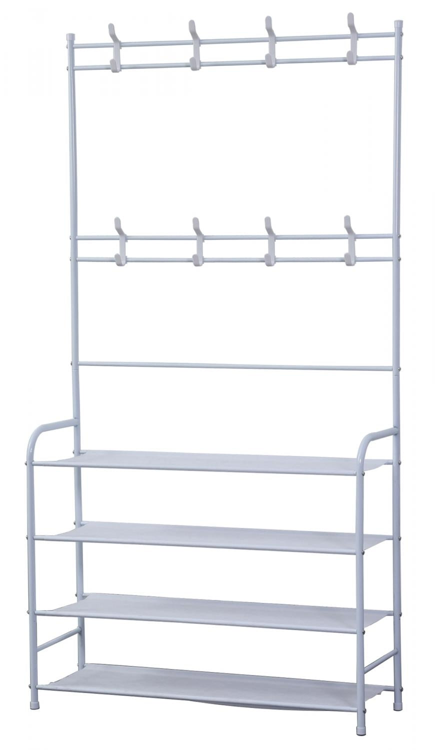 Herzberg 4-Tier Entryway Coat Rack and Hallway Storage Rack Organizer - 80x153cm