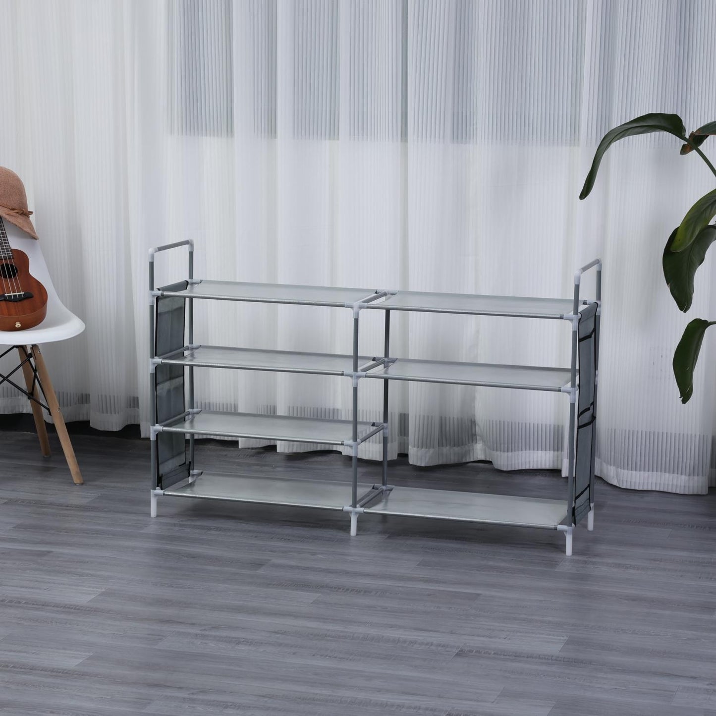Herzberg 7 Layer Storage Shoe Rack -112x70cm Black