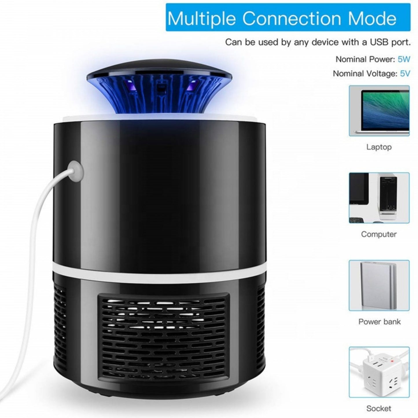 Herzberg HG-03138: Light & Vaccuum Mosquito Killer Lamp
