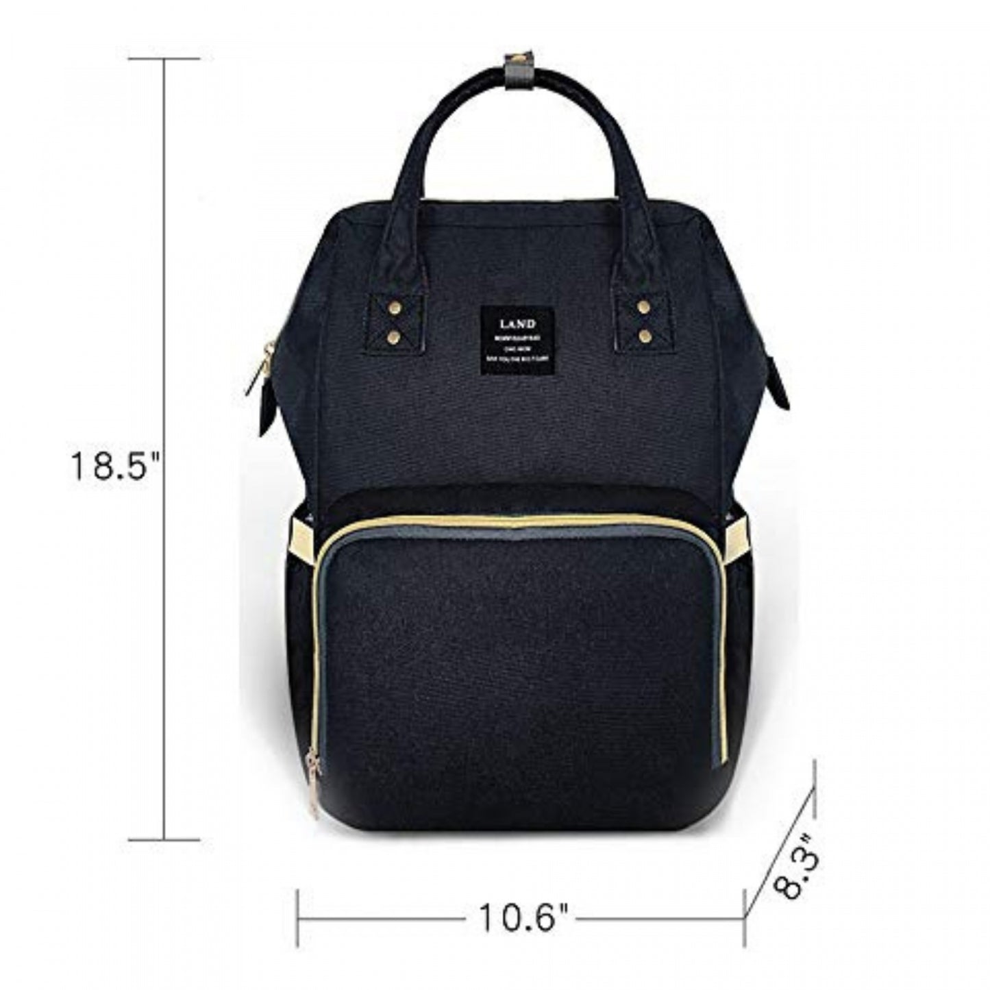 Herzberg HG-03190: Multifunction Mommy Diaper and Baby Bottle Bag - Black