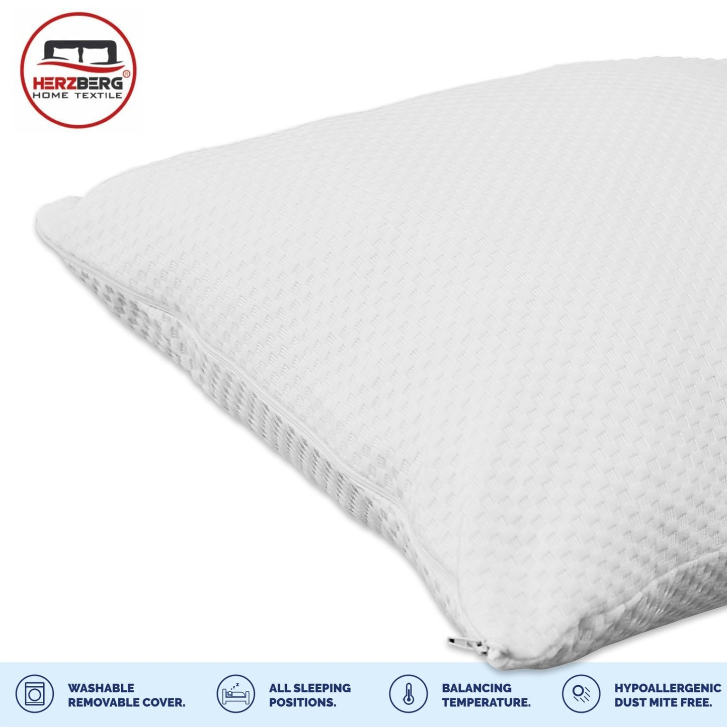 Herzberg HG-65X2: 2 Pieces Shredded Memory Foam Pillow