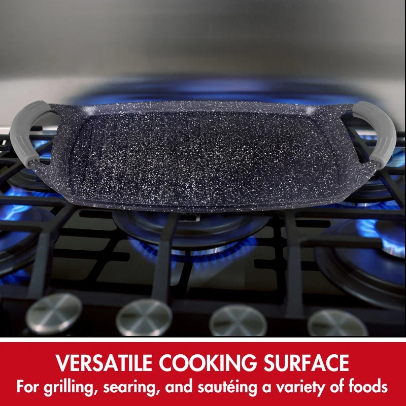 Herzog HR-5236: 47cm Marble Coated Grill Plate + Grill Sear Ridges