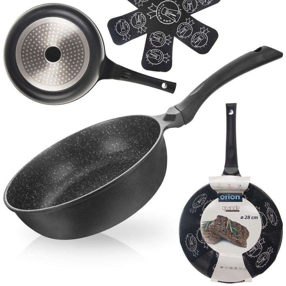 High-quality deep frying pan with Pfluon Granite coating