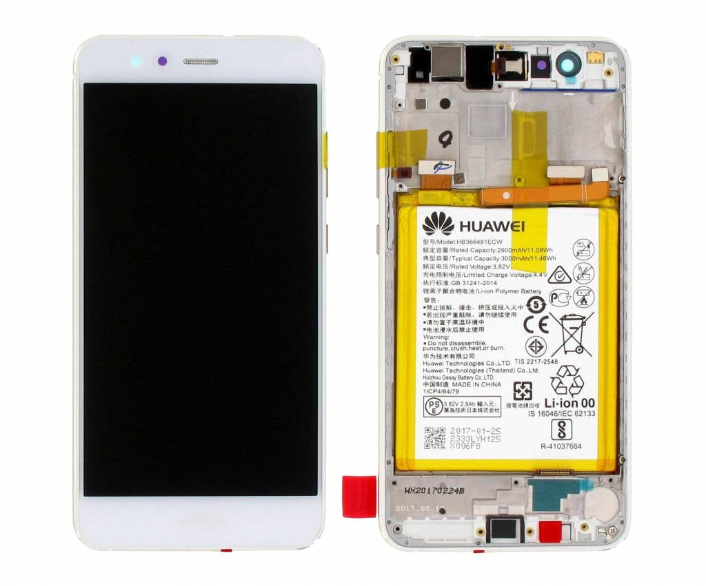 Huawei P10 Lite Screen with LCD, Touch, Frame & Battery - White