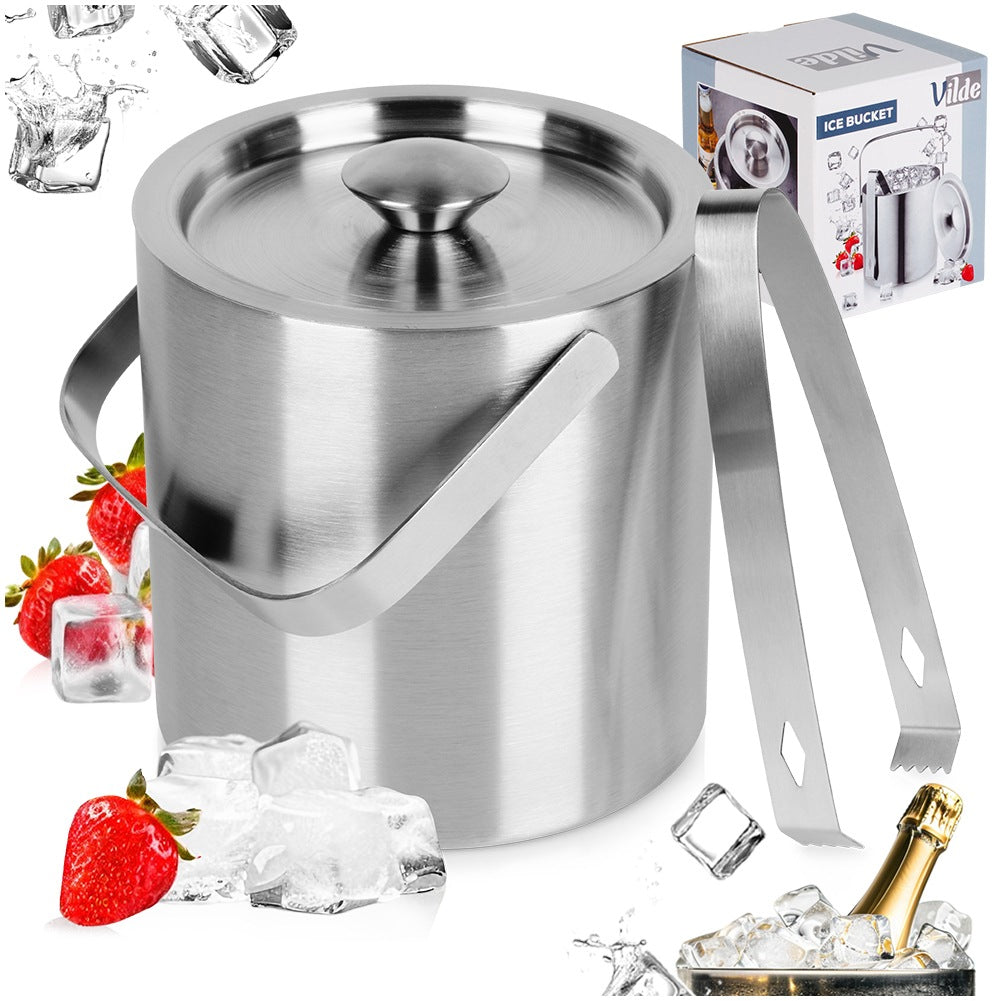 Ice Bucket with Tongs, Thermal Steel