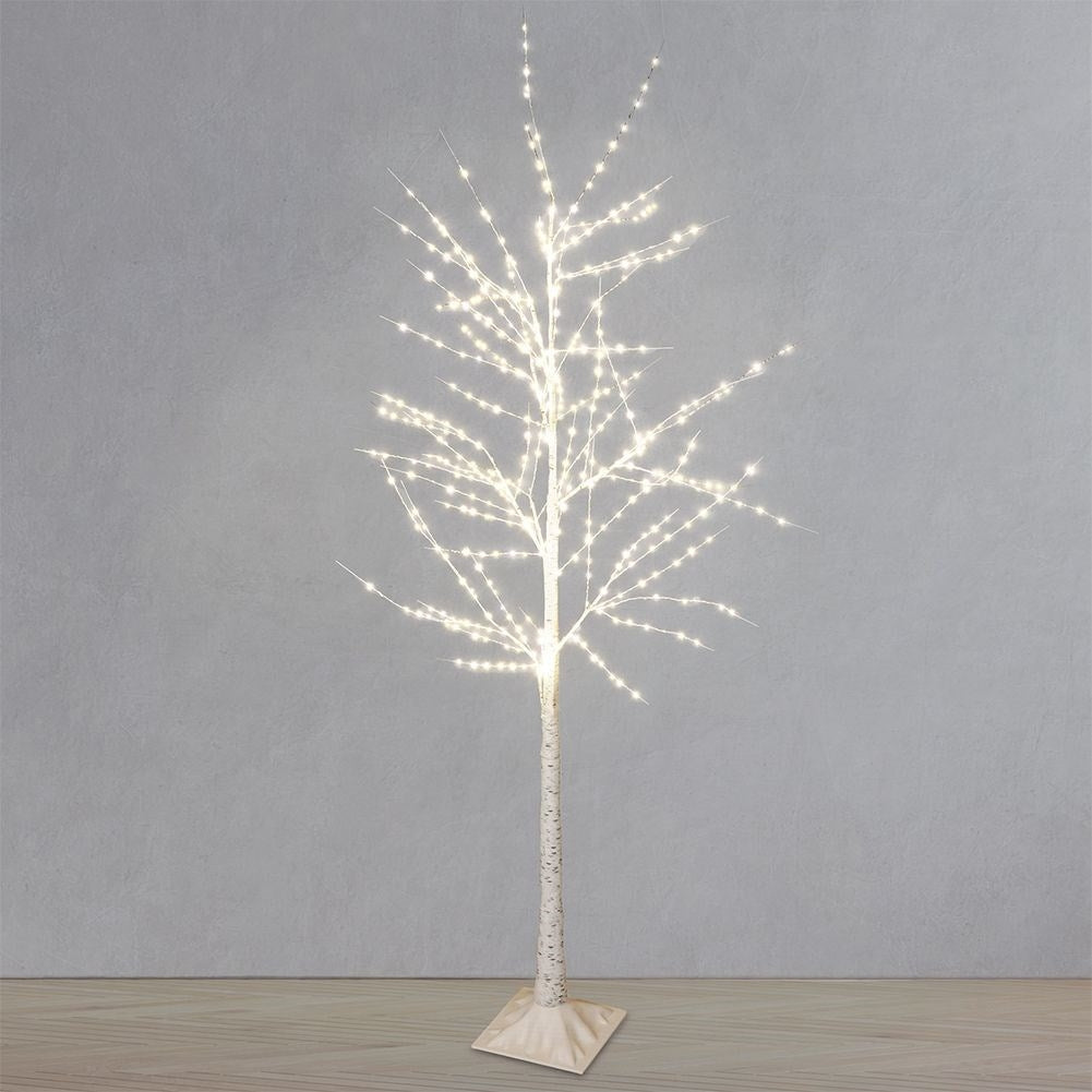 Illuminated Birch tree with 522 LEDs for Christmas decoration