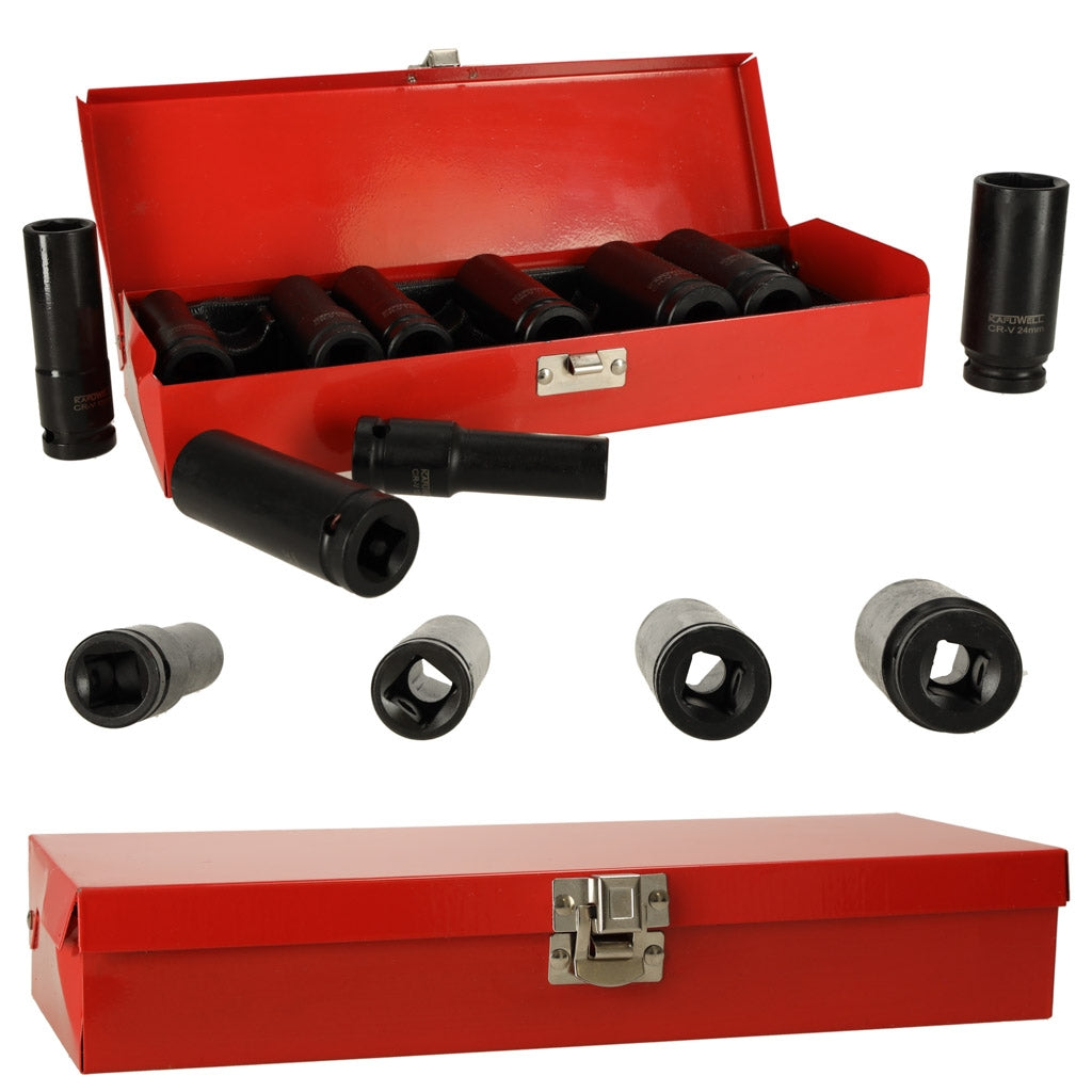 Impact sockets 1/2'' 10-24 mm set 10el.