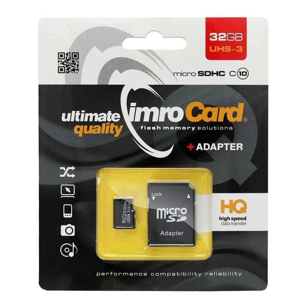 Imro microSDHC Memory Card 32 GB UHS-III Class 10 + SD Adapter