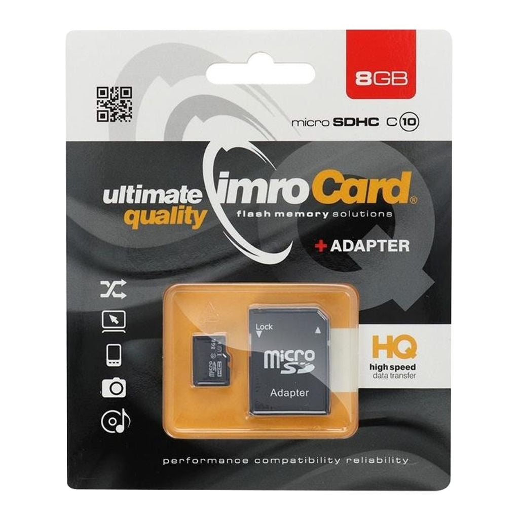 Imro microSDHC Memory Card 8 GB Class 10 with SD Adapter