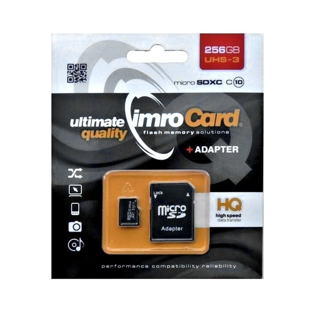 Imro microSDXC Memory Card 256GB UHS-3 Class 10 with SD Adapter