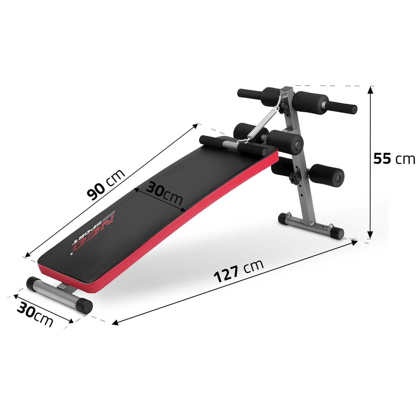 Incline exercise bench with Neo-Sport NS-210 expander