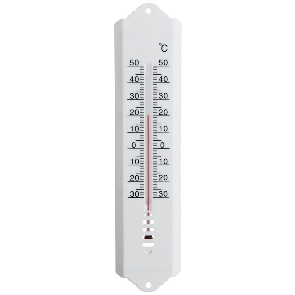 Indoor/outdoor thermometer: -30°C to 50°C.