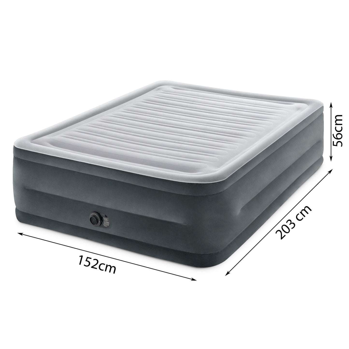 Inflatable Double Mattress with Built-In Pump