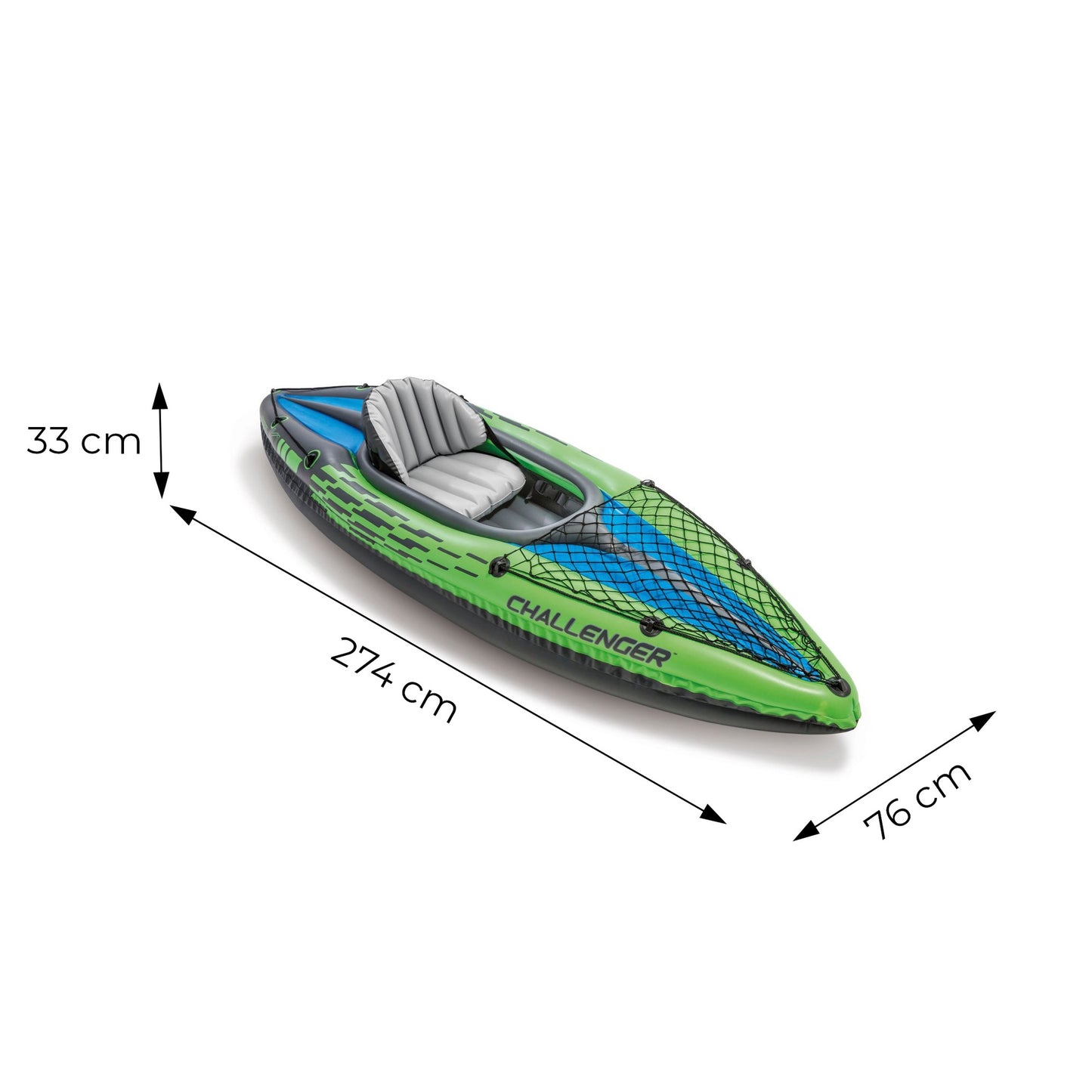 Inflatable Kayak Challenger K1, Single-Person, PVC, Paddle