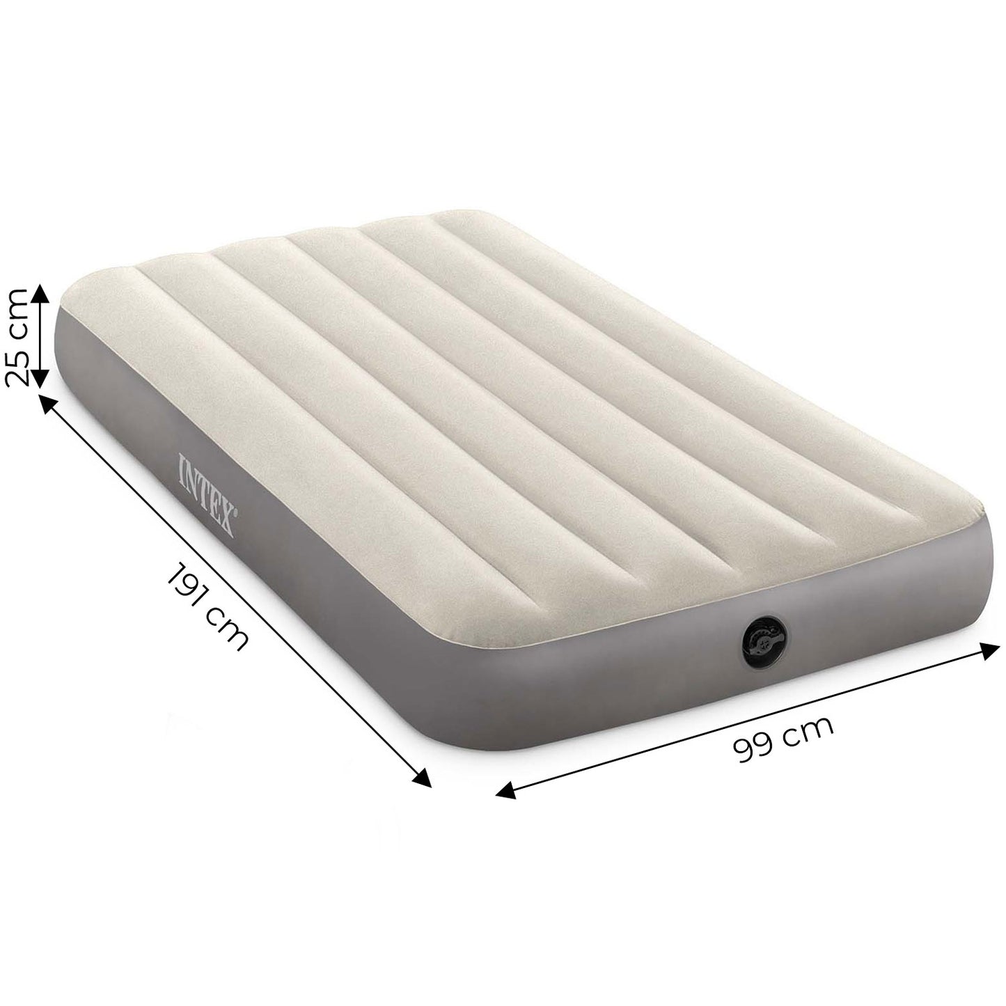 Inflatable Velour Air Mattress, Single 191x99 cm