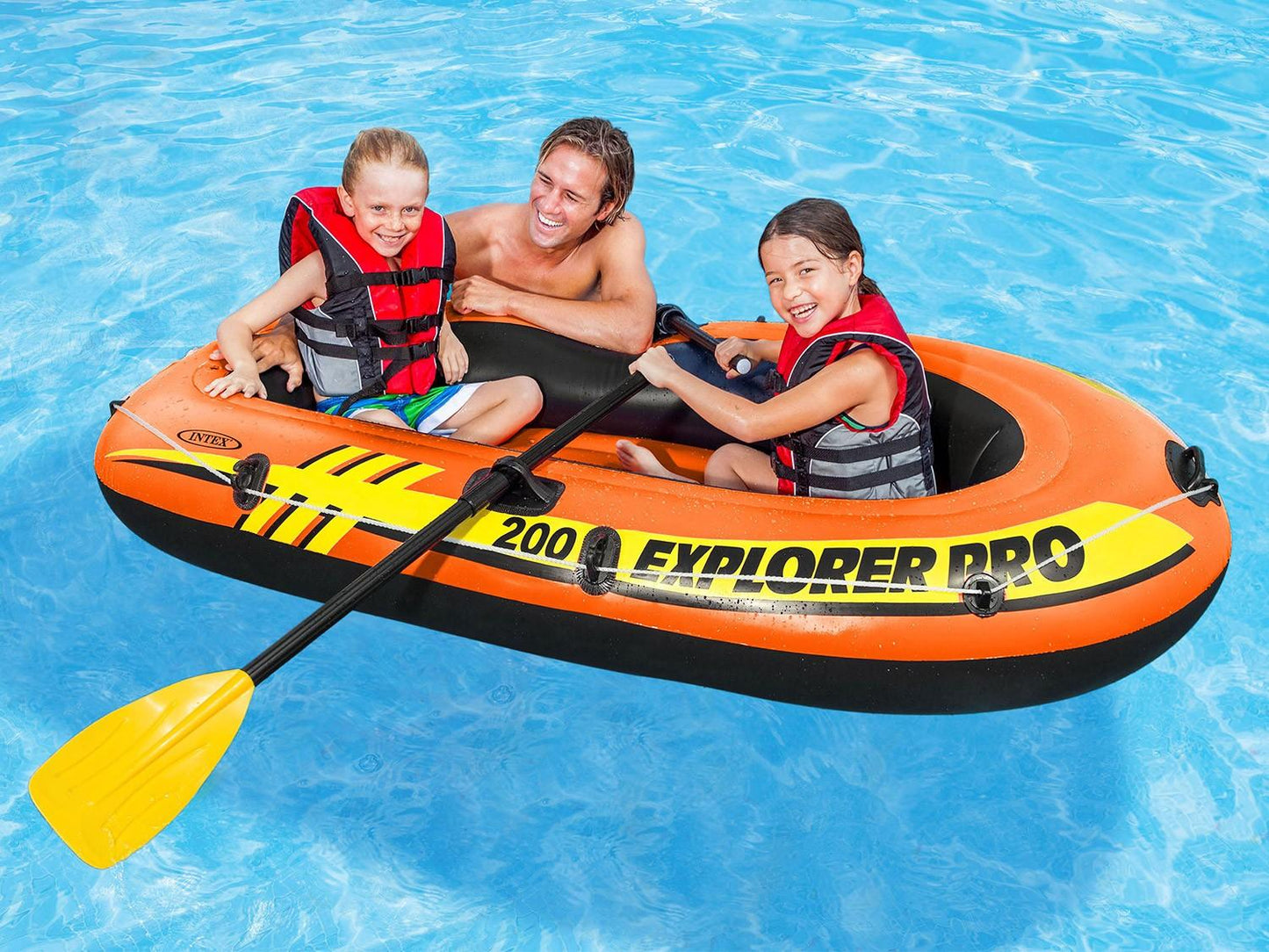Inflatable boat Explorer PRO 200 Set 196 x 102 x 33 cm oars + pump INTEX 58357