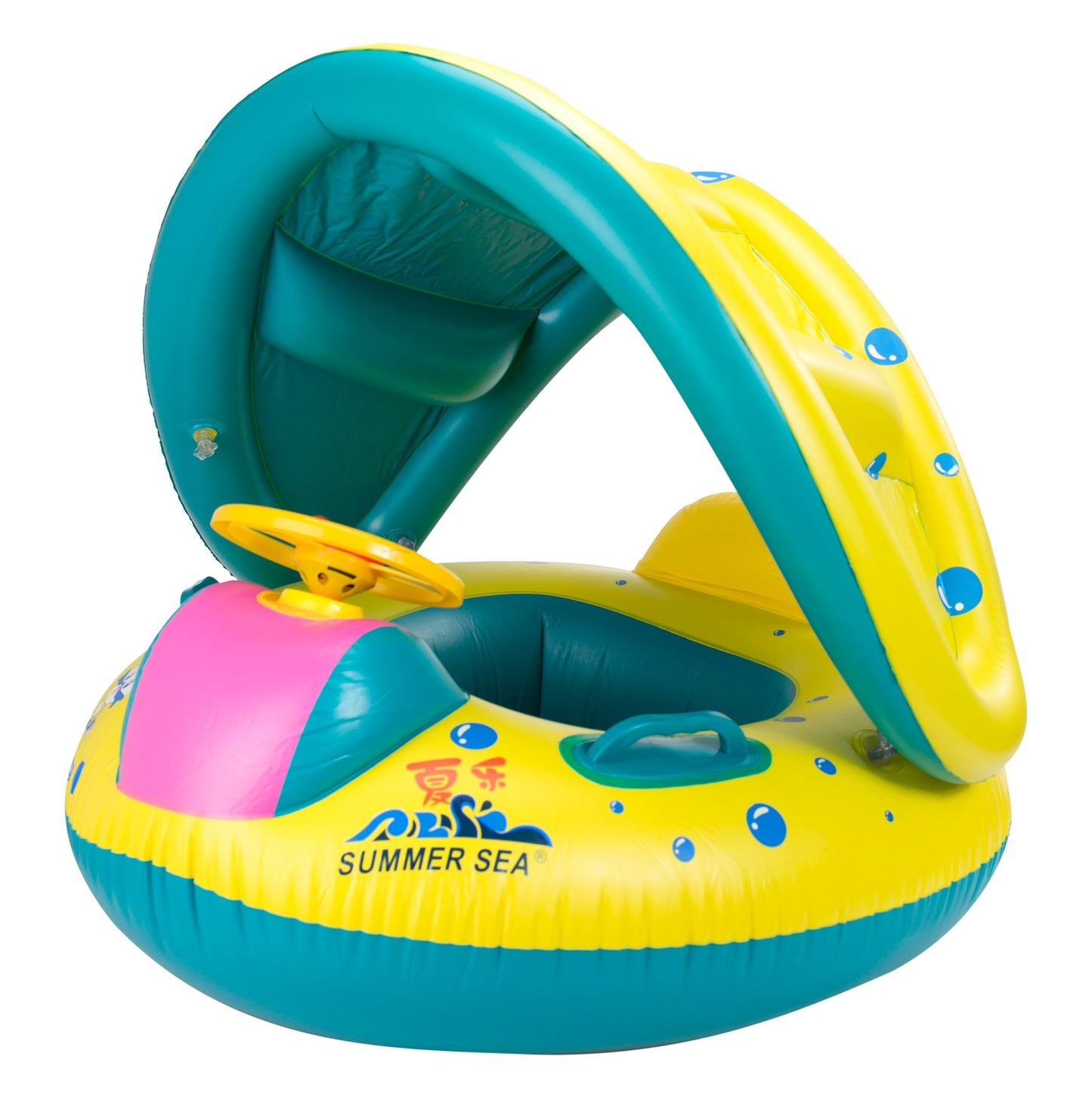 Inflatable dinghy mattress with canopy 65x73cm