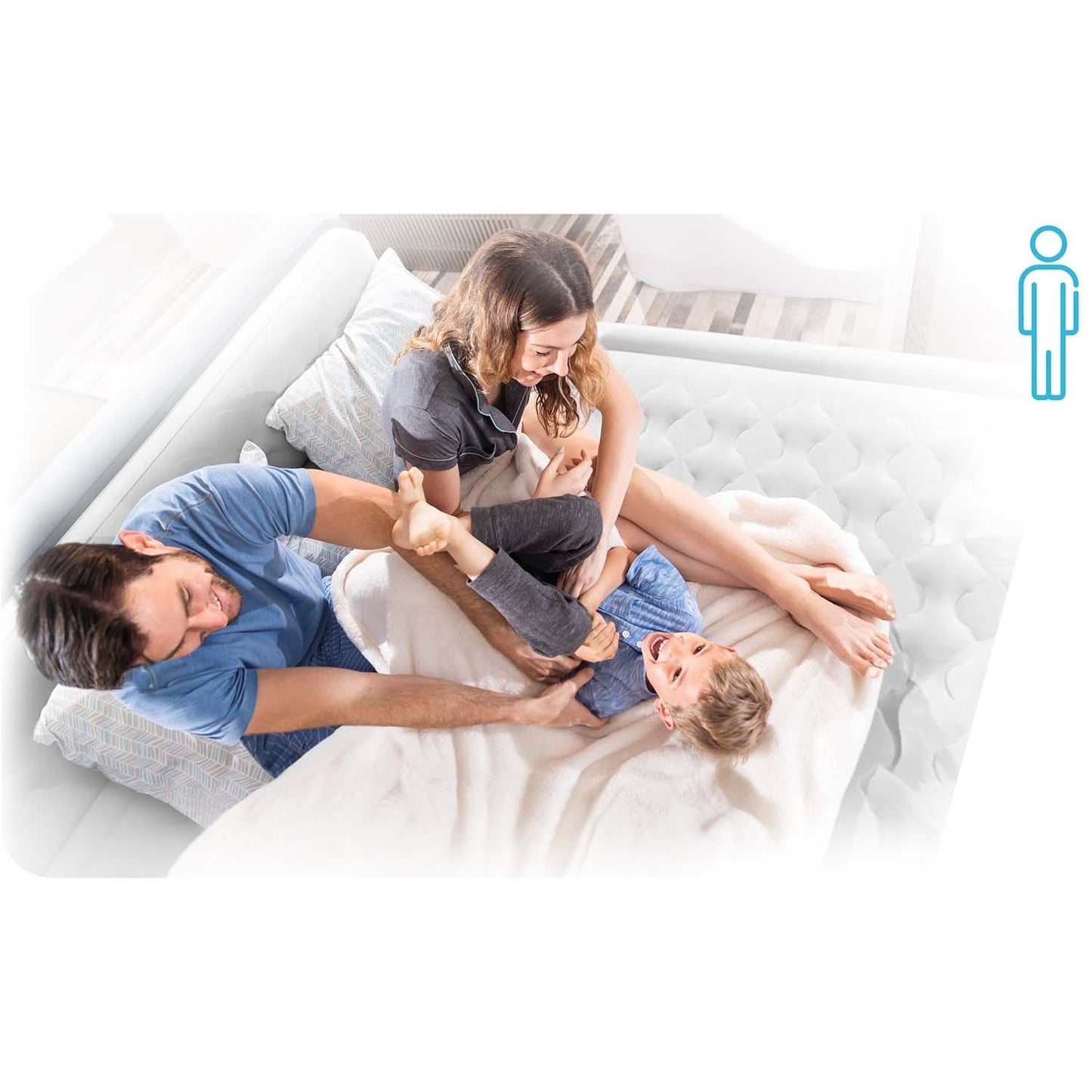 Inflatable mattress 191x99x51 cm with built-in electric pump INTEX 64488