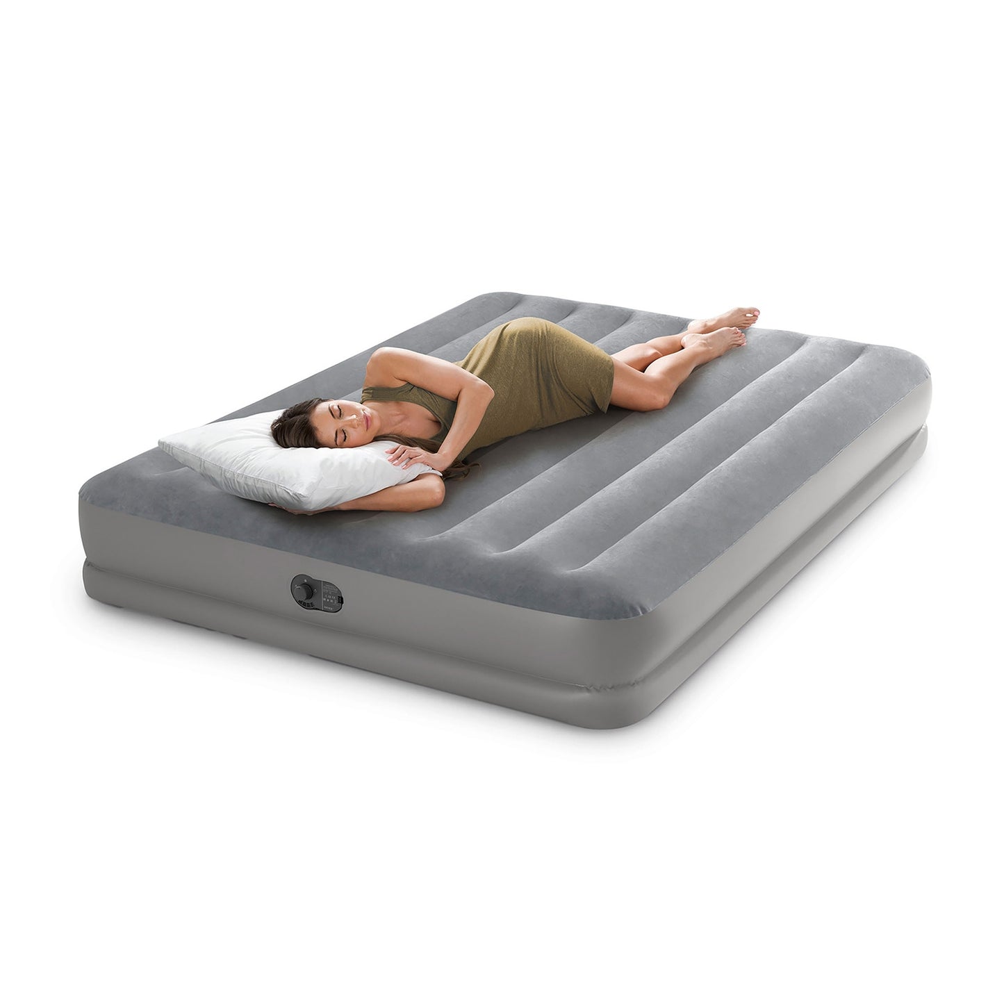 Inflatable mattress 203x152x30 cm with built-in electric pump INTEX 64114