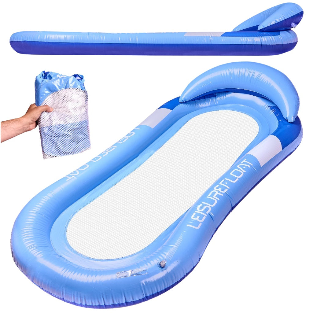 Inflatable mattress swimming chair blue